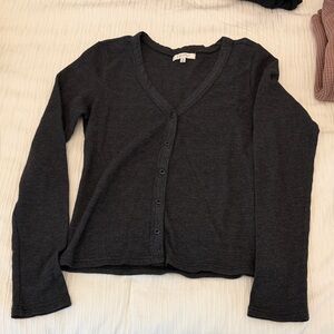 Z Supply Charcoal V-Neck Sweater